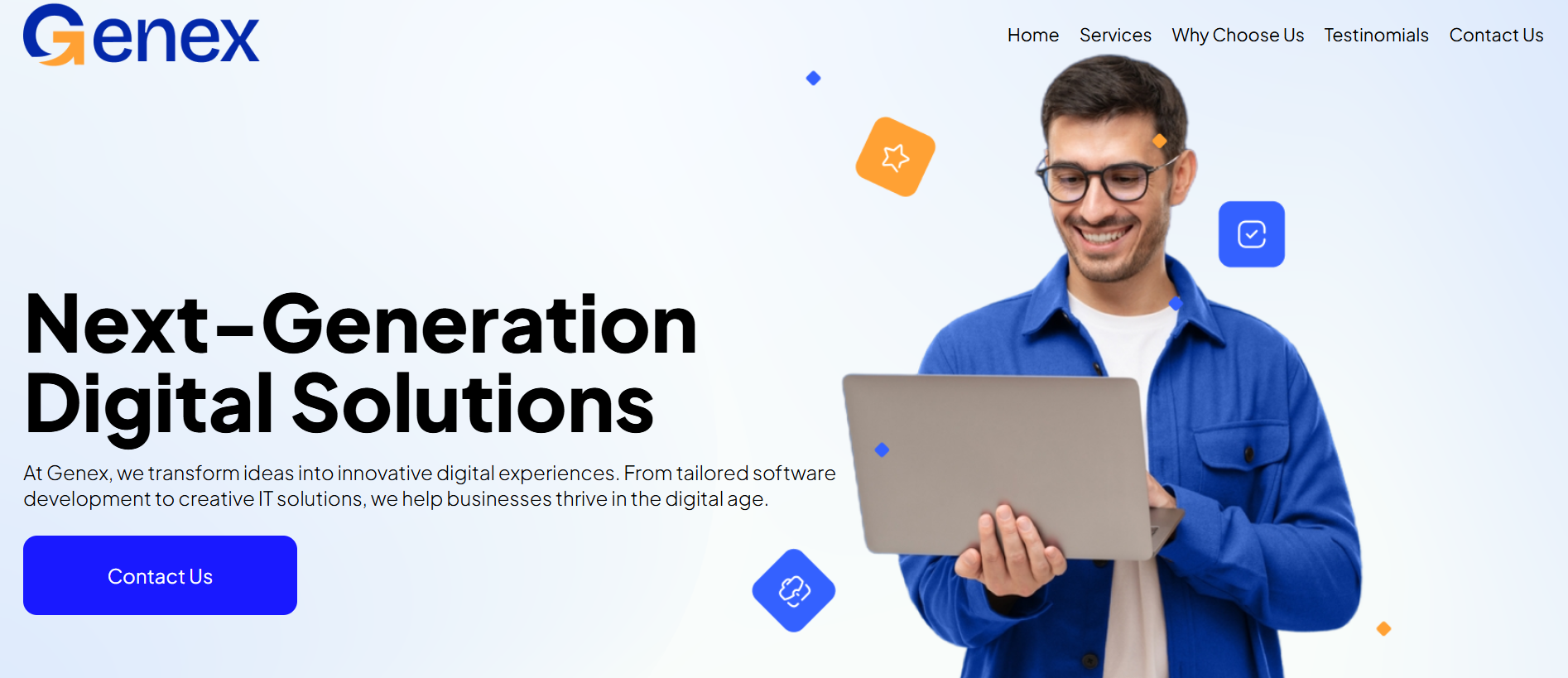 genex web site image from the desktop